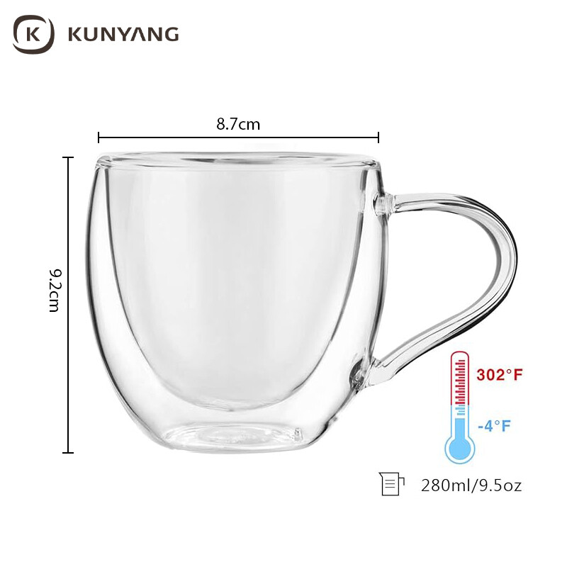 Double Wall Insulated Glass Cups