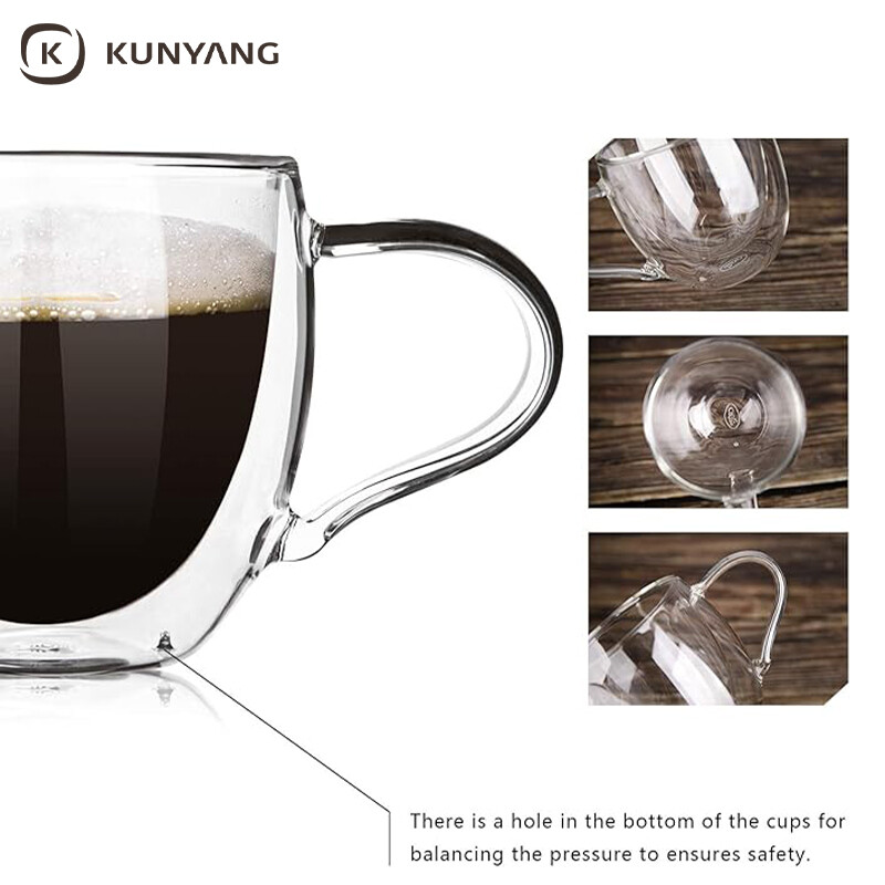 Double Wall Insulated Glass Cups