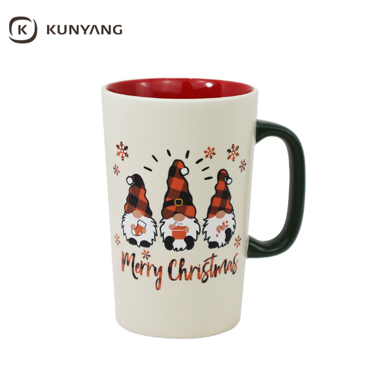 Xmas Tree Print Matte Holiday Coffee Cup