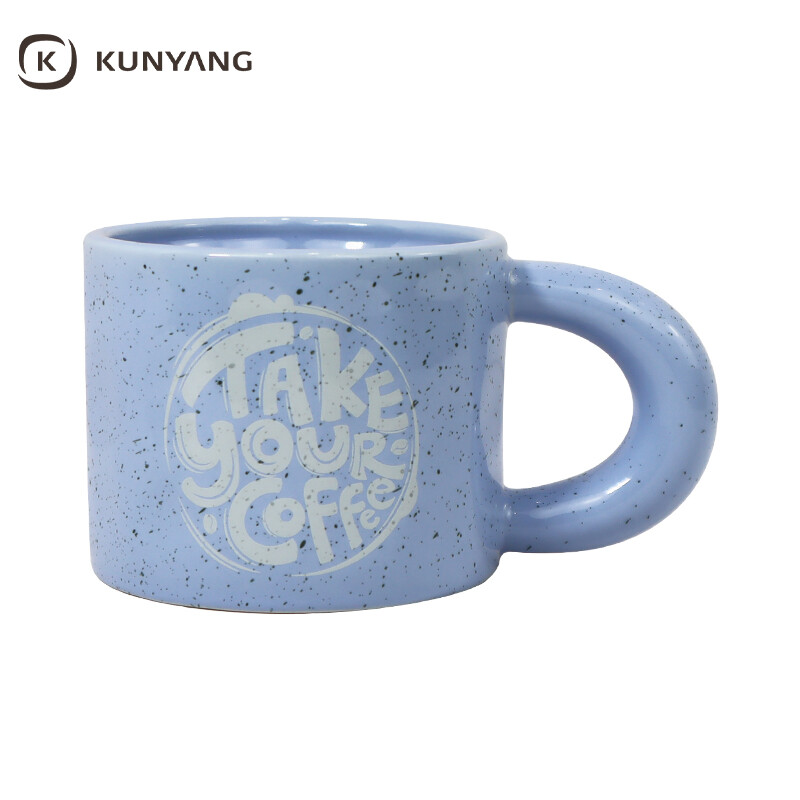 Splash Ink Fat Handle Ceramic Mug