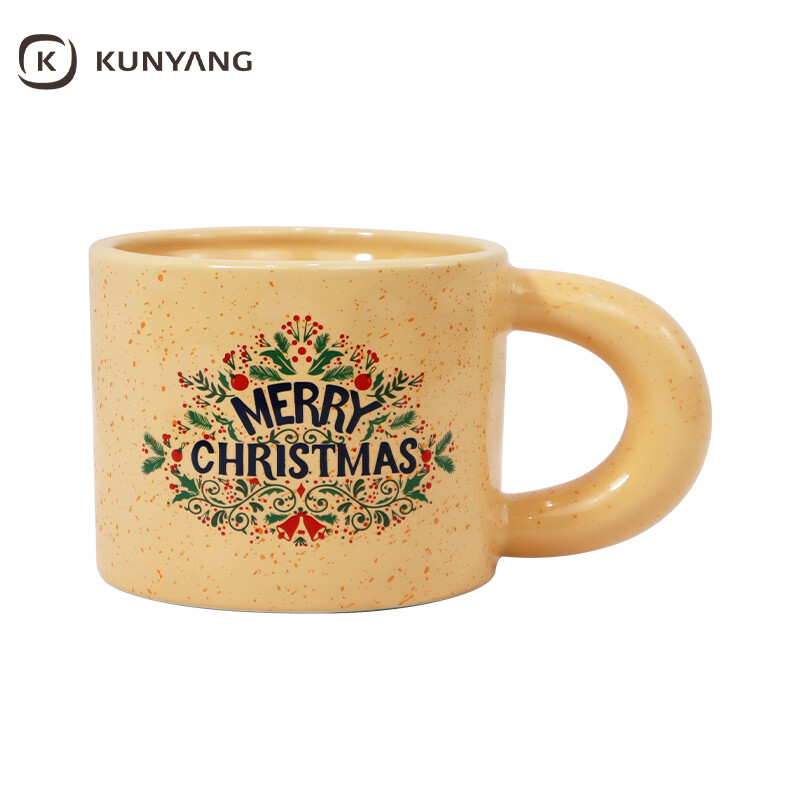 Splash Ink Fat Handle Ceramic Mug