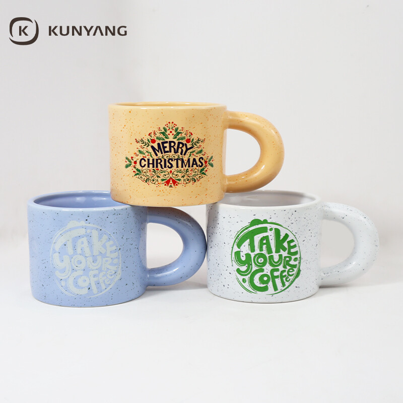 Splash Ink Fat Handle Ceramic Mug