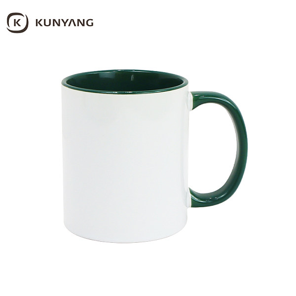 11oz Lnner/Handle Color Mug green