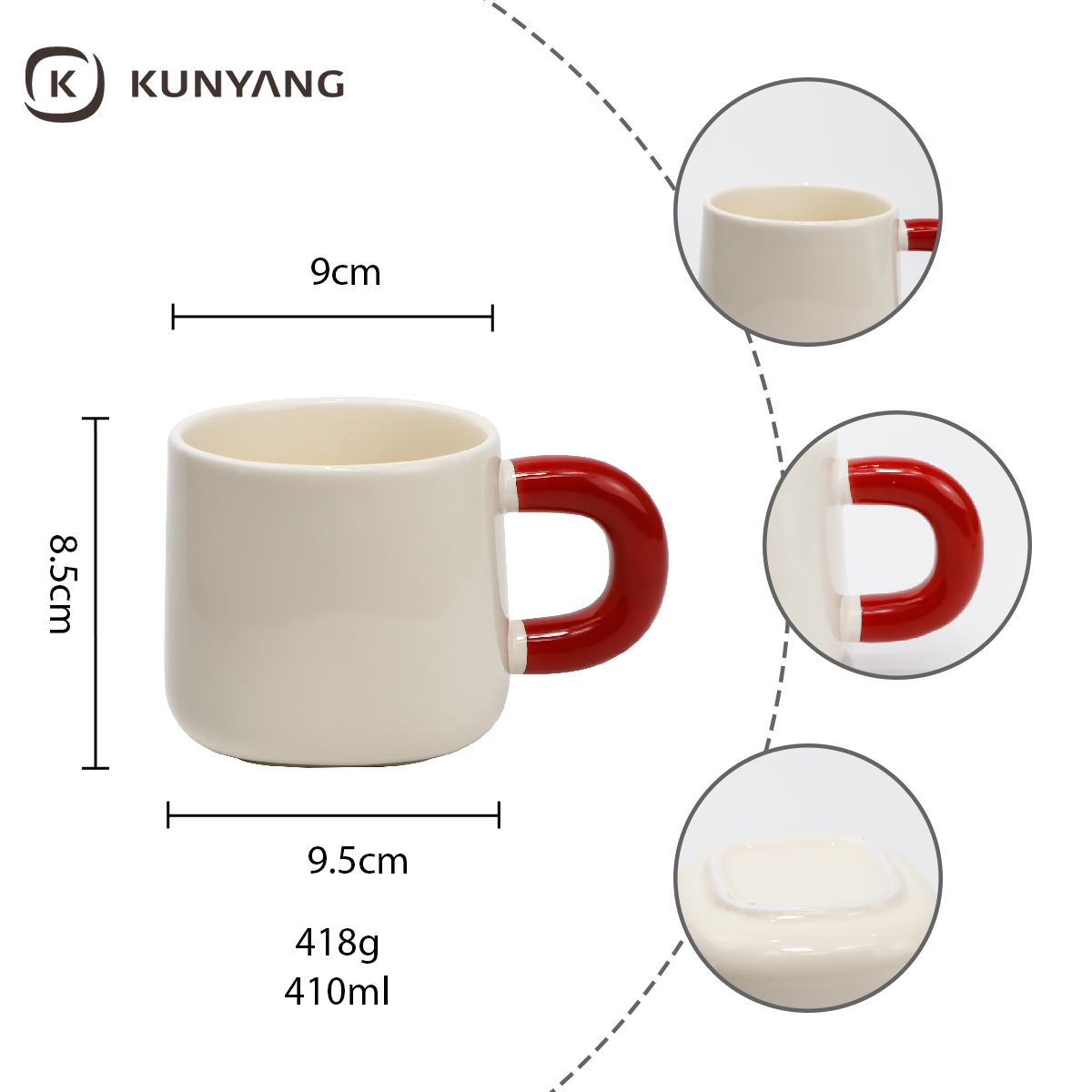 Pear-shaped ceramic mug