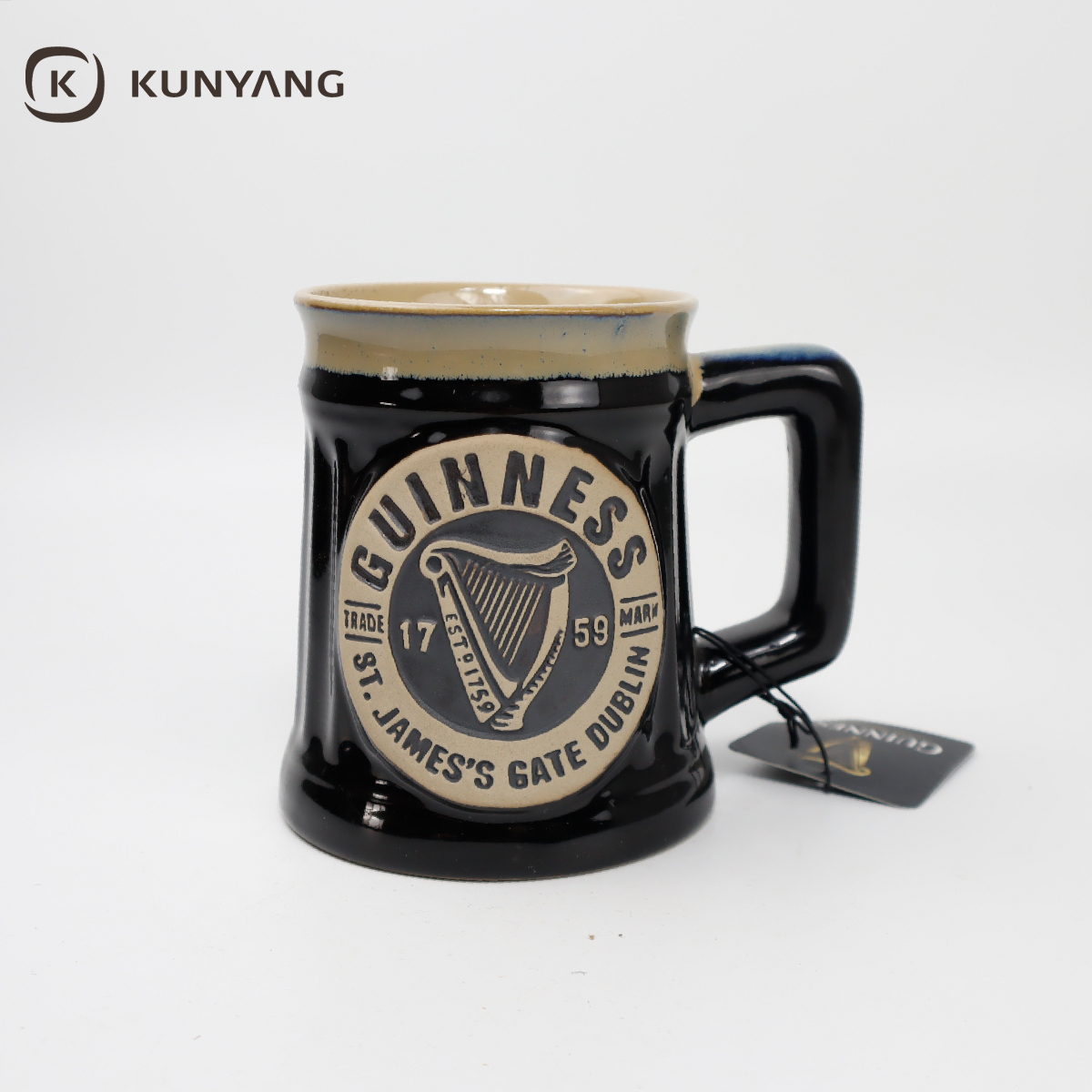  Embossed Ceramic Beer Mug