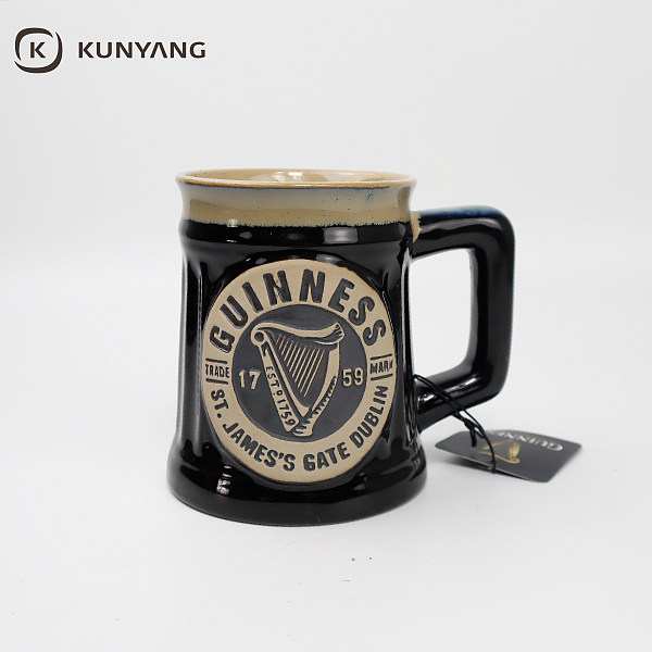 Embossed Ceramic Beer Mug