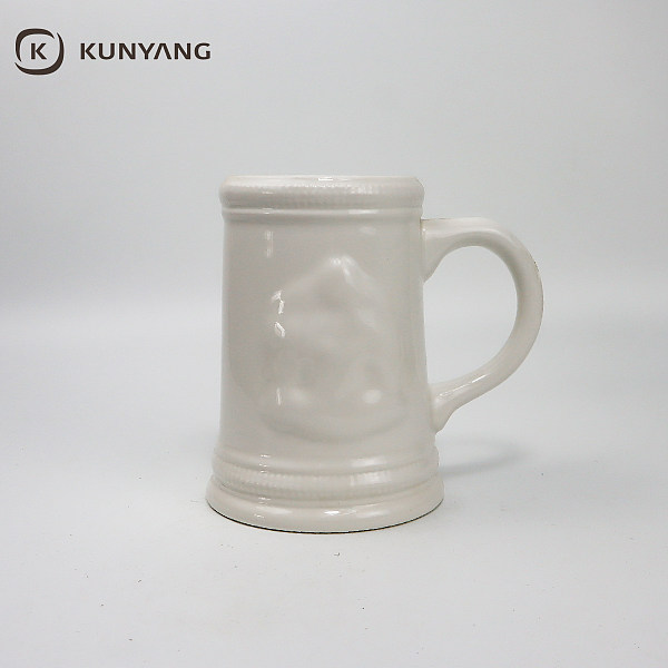 Embossed Ceramic Beer Mug