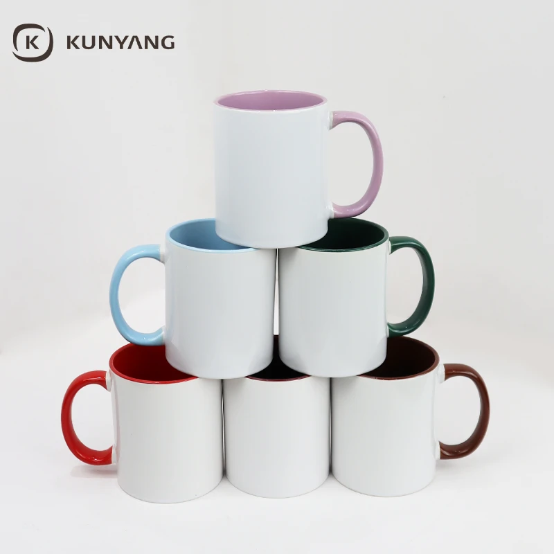 11oz Lnner/Handle Color Mug red