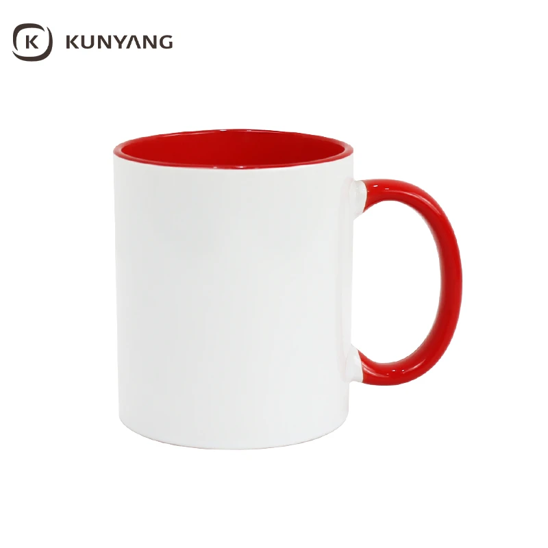 11oz Lnner/Handle Color Mug red