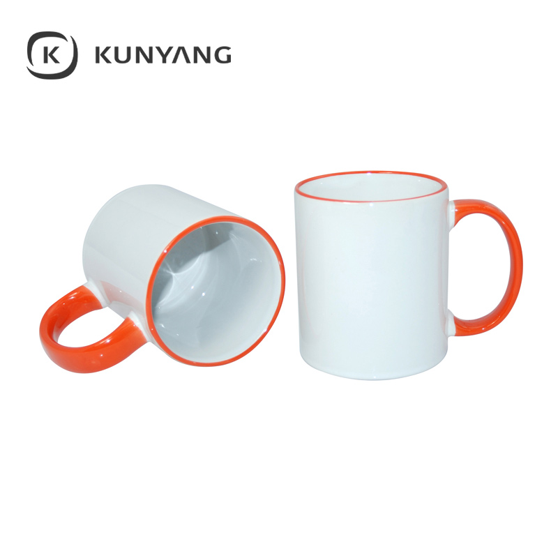 11oz Rim Handle Mug Orange