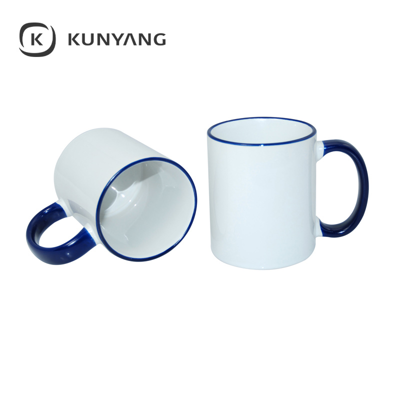 11oz Rim Handle Mug Blue
