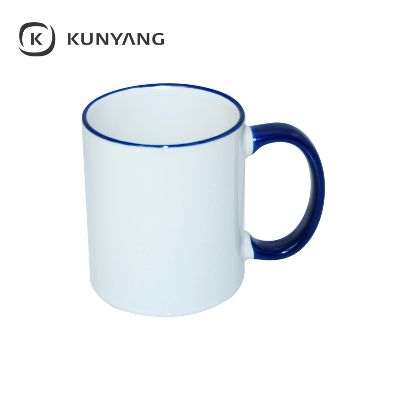 11oz Rim Handle Mug Blue
