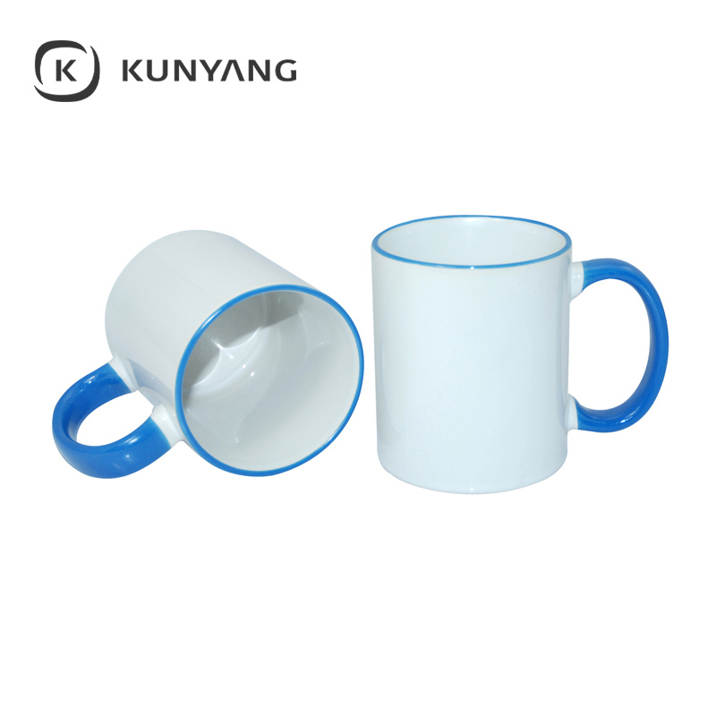 11oz Rim Handle Mug Light Blue