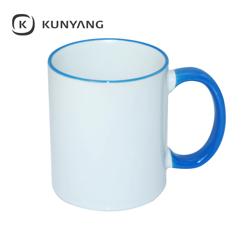 11oz Rim Handle Mug Light Blue