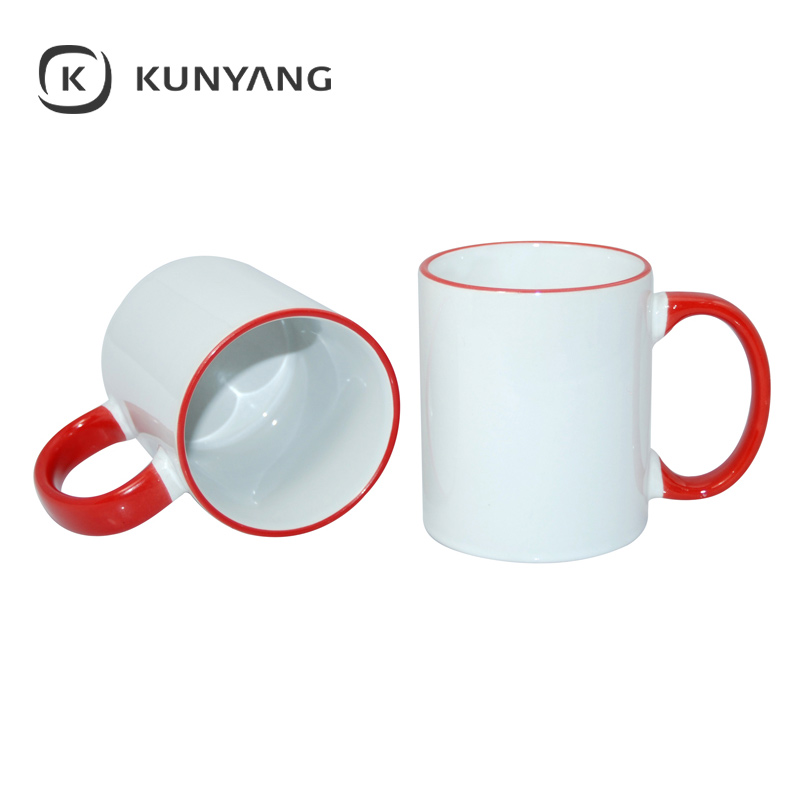 11oz Rim Handle Mug Red