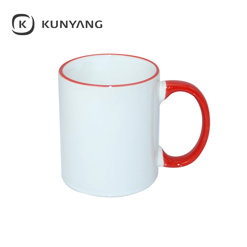 11oz Rim Handle Mug Red
