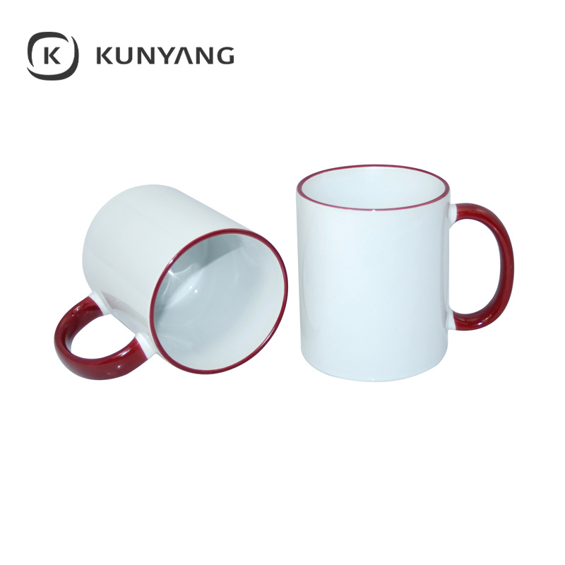 11oz Rim Handle Mug Maroon