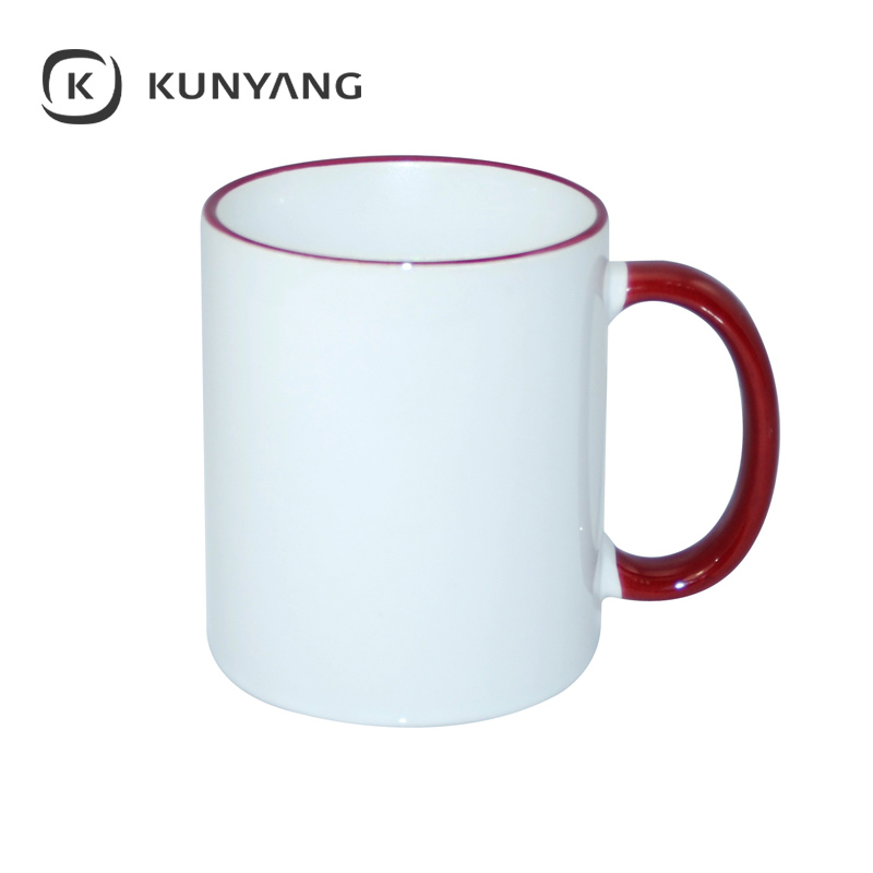 11oz Rim Handle Mug Maroon