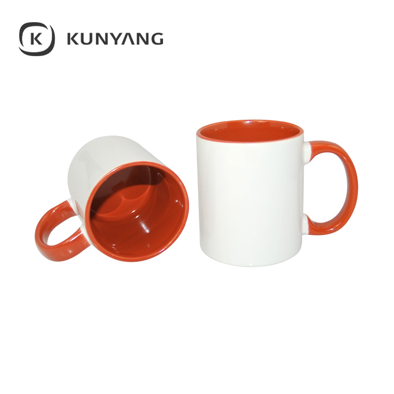 11oz Lnner/Handle Color Mug Orange