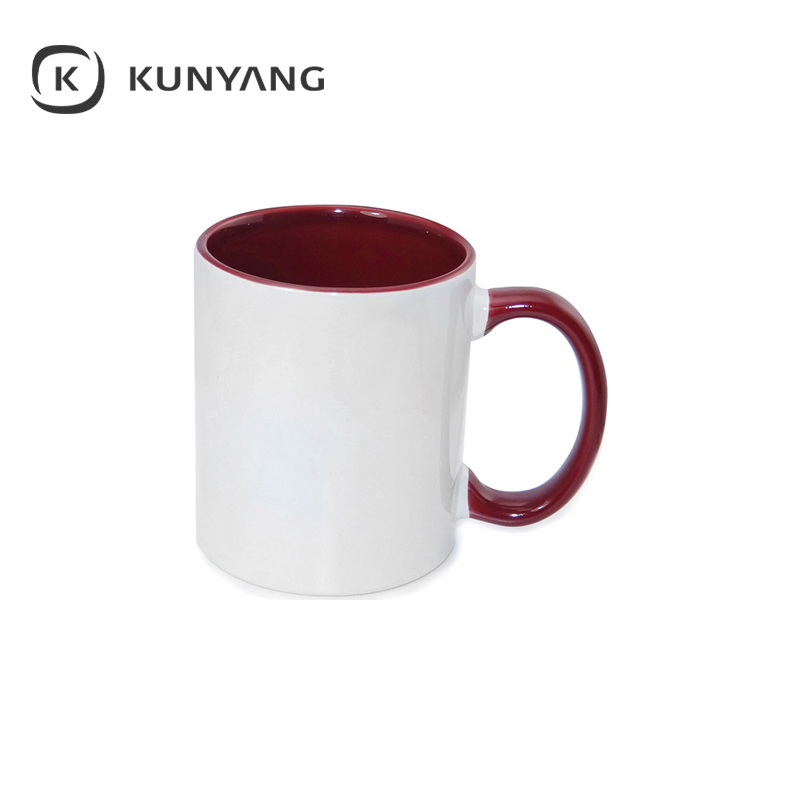 11oz Lnner/Handle Color Mug Maroon