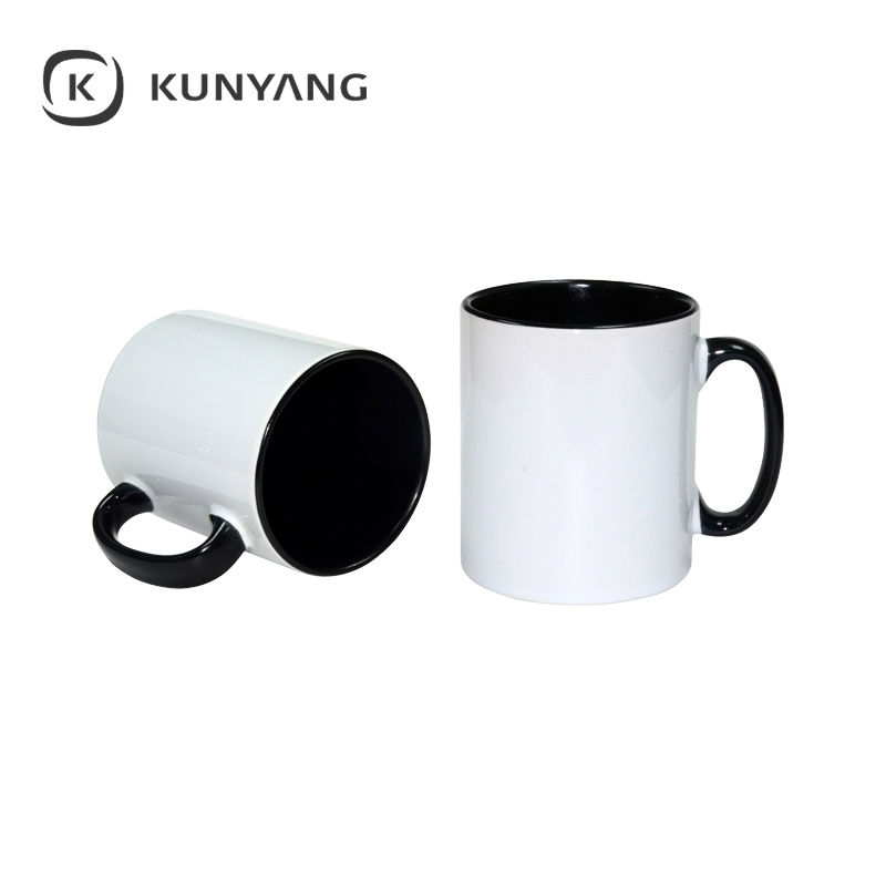 10oz Lnner/Handle Color Mug Black