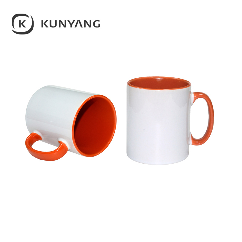 10oz Lnner/Handle Color Mug Orange
