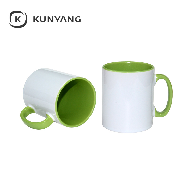 10oz Lnner/Handle Color Mug Green