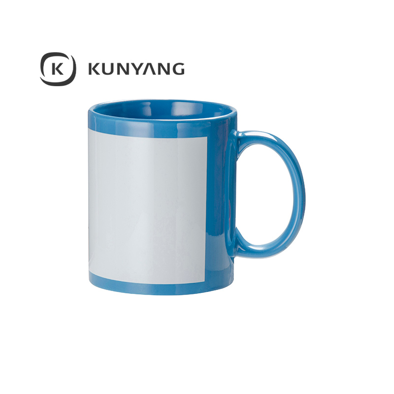 11oz Full Color Mug with white patch Light Blue
