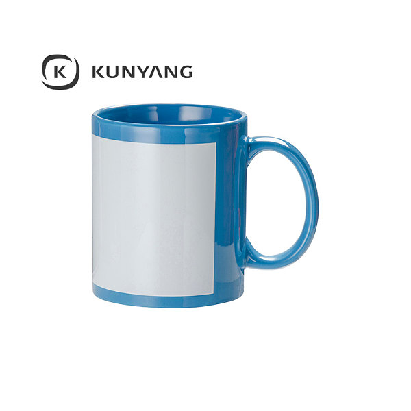 11oz Full Color Mug with white patch Light Blue