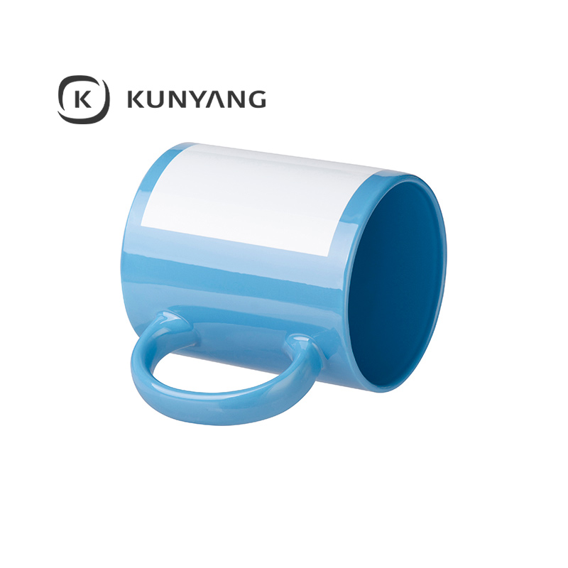11oz Full Color Mug with white patch Light Blue