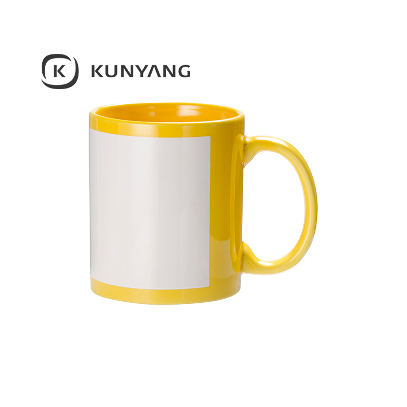 11oz Full Color Mug with white patch Yellow