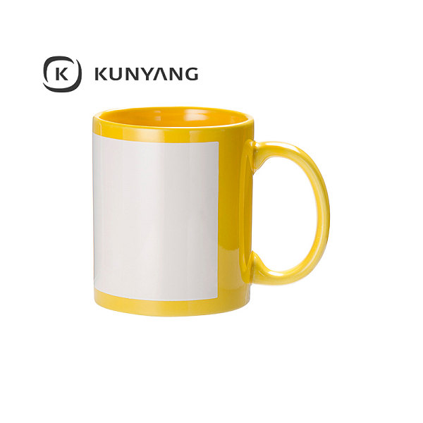 11oz Full Color Mug with white patch Yellow
