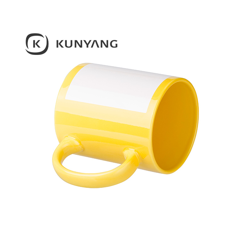 11oz Full Color Mug with white patch Yellow