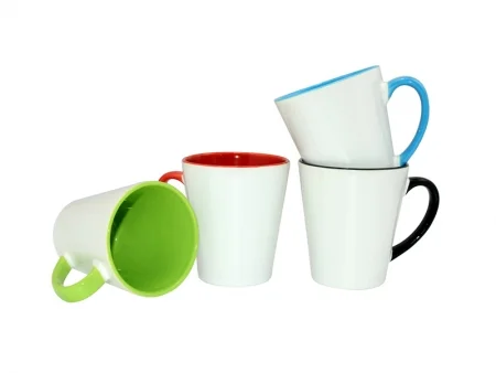12oz Lnner/Handle Color Latte Mug Red