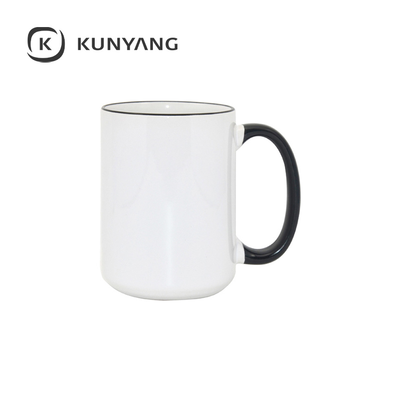15oz Rim Handle Mug Black