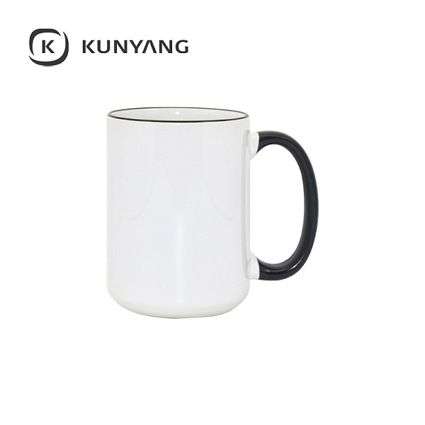 15oz Rim Handle Mug Black