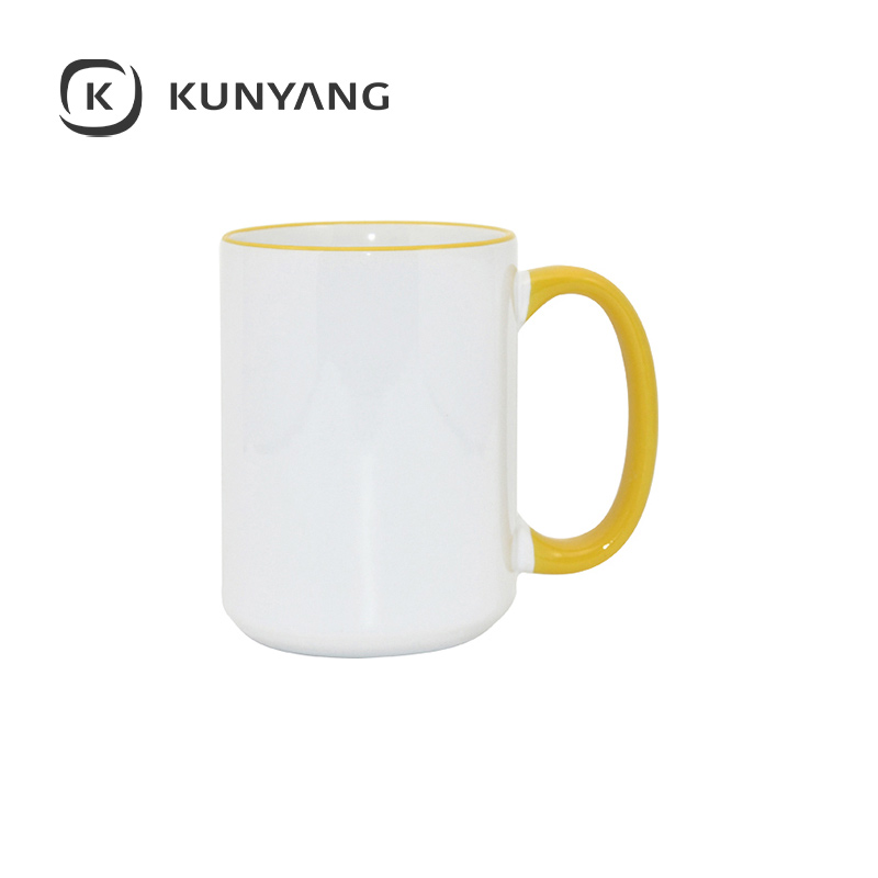 15oz Rim Handle Mug Yellow