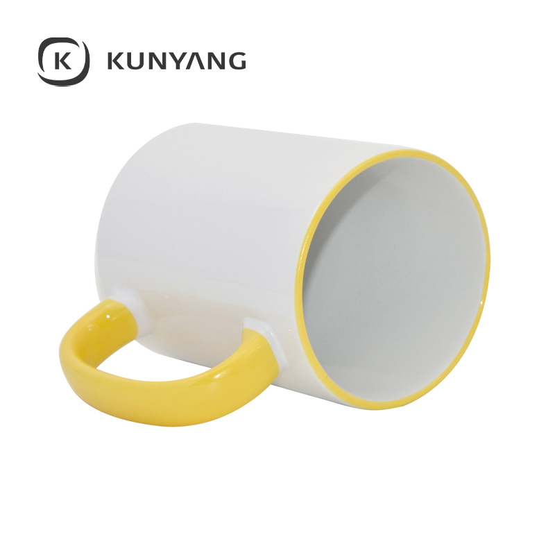 15oz Rim Handle Mug Yellow