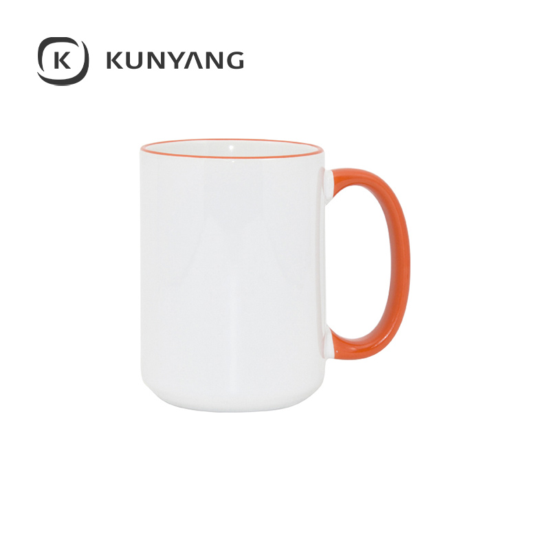 15oz Rim Handle Mug Orange