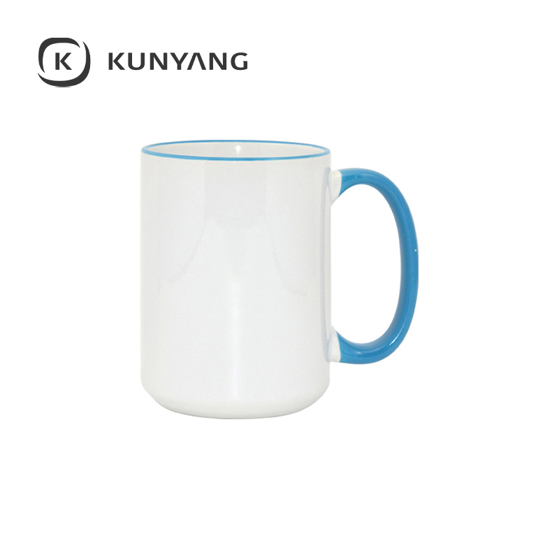 15oz Rim Handle Mug Light Blue
