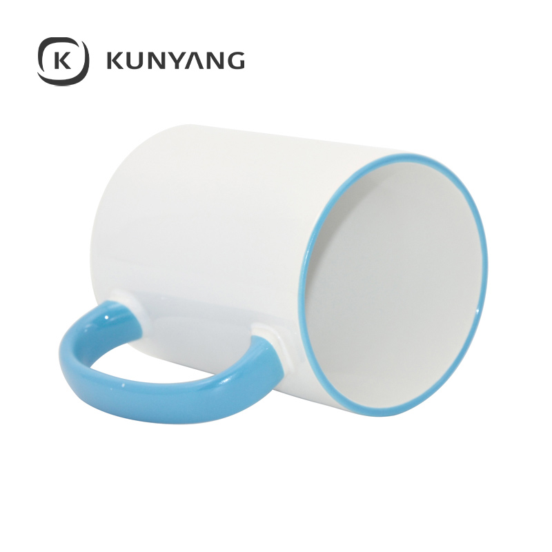 15oz Rim Handle Mug Light Blue