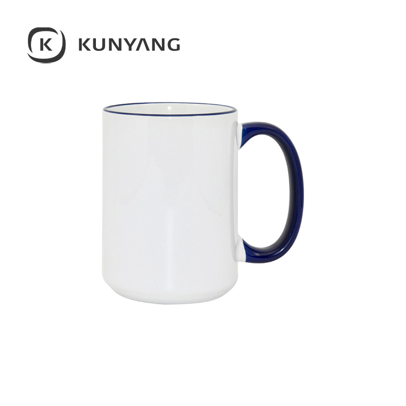 15oz Rim Handle Mug Blue