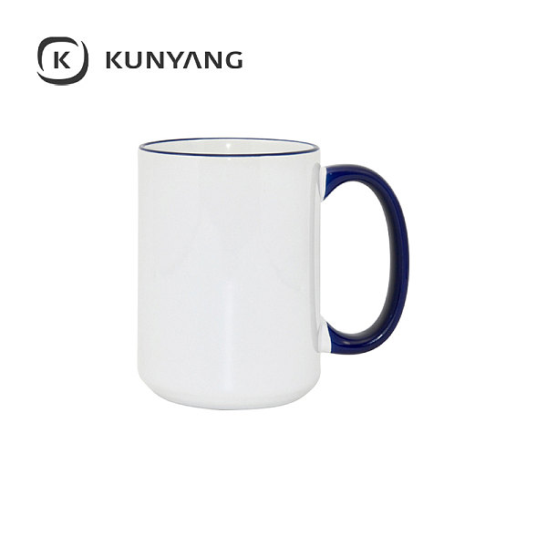 15oz Rim Handle Mug Blue