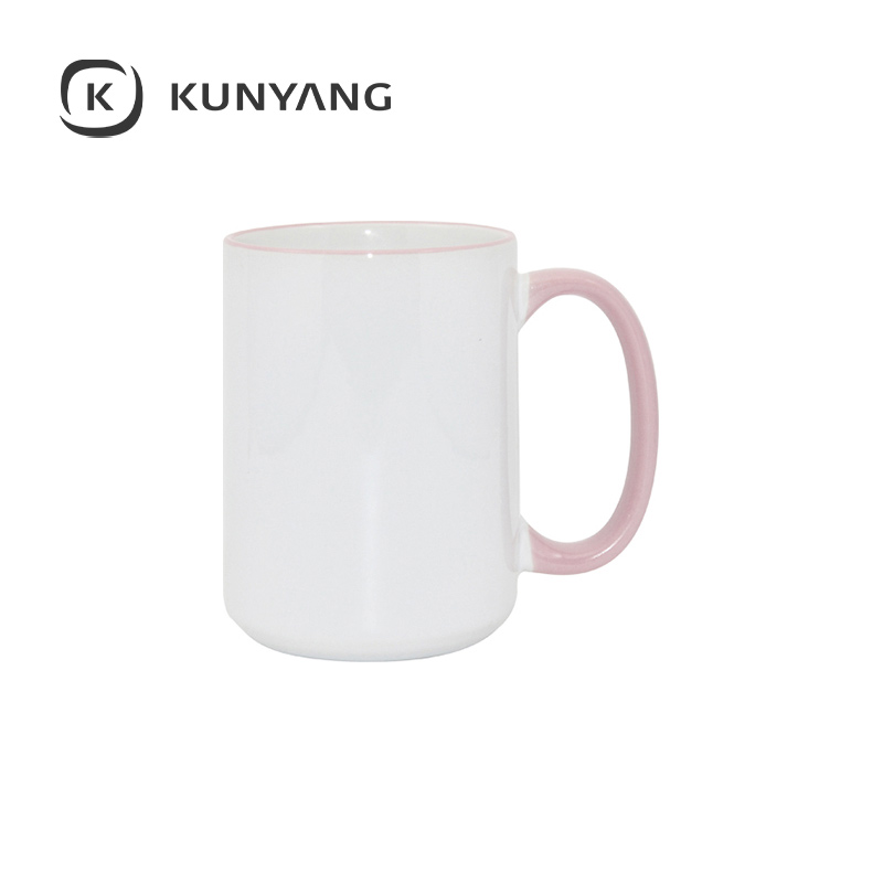 15oz Rim Handle Mug Pink