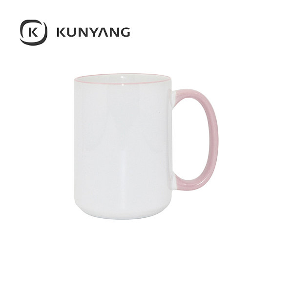 15oz Rim Handle Mug Pink