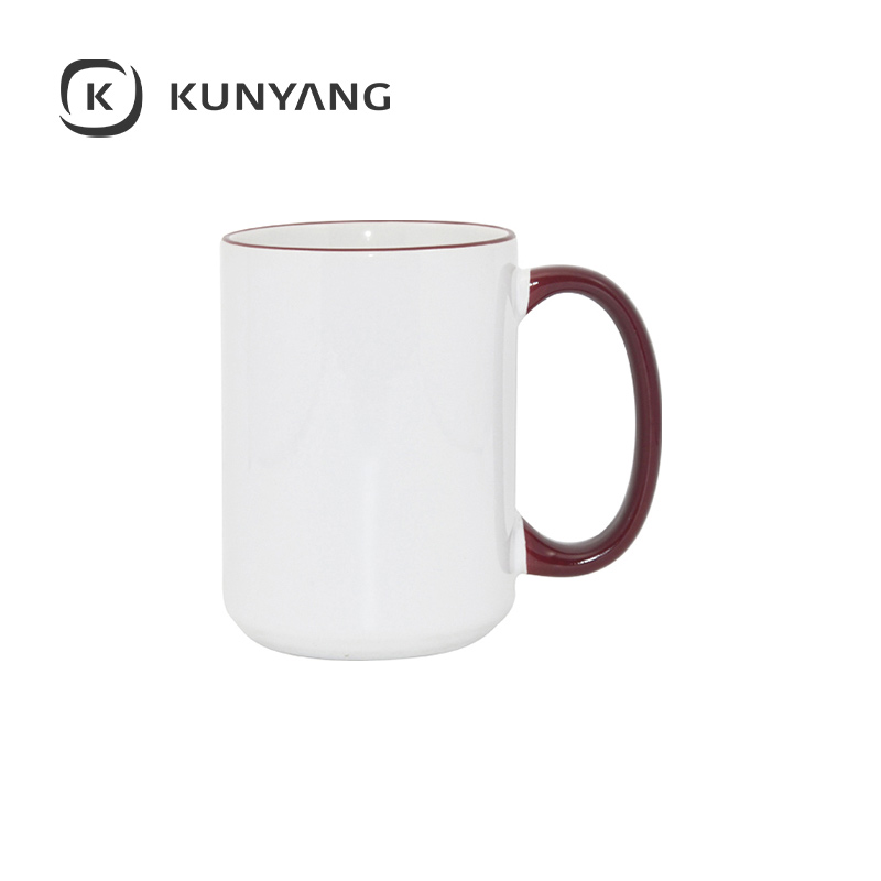 15oz Rim Handle Mug Maroon