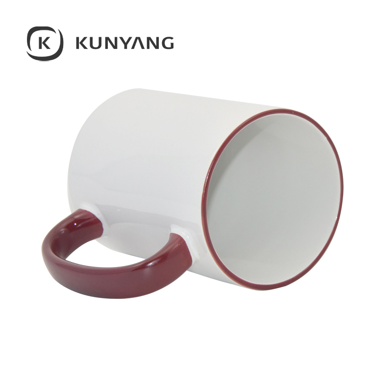 15oz Rim Handle Mug Maroon