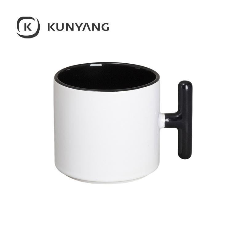 9oz Lnner T-Hadle Color Mug Black