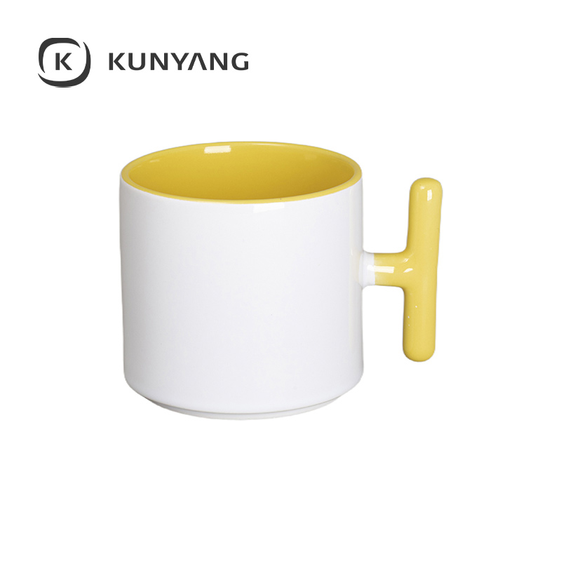 9oz Lnner T-Hadle Color Mug Yellow