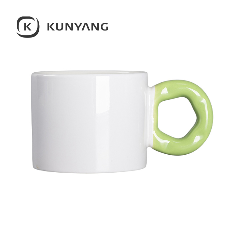 9oz/280ml White Mug Green